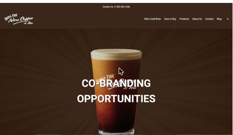 Bona Fide Nitro Coffee WordPress e-commerce site
