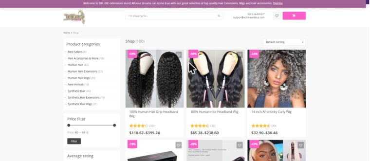 Echt Haar Delux WooCommerce hair extensions store