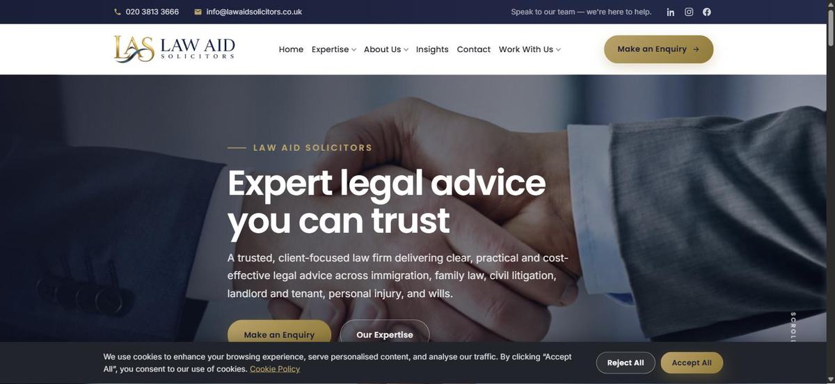 Law Aid Solicitors law firm website